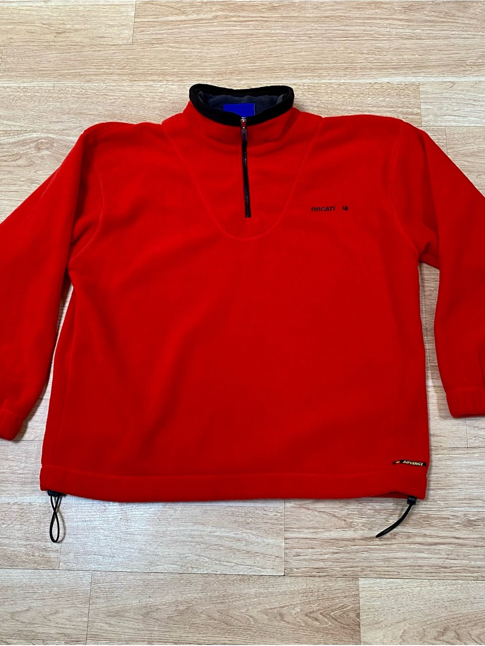 Vintage Ducati Shell Advance Pullover Men’s L Loose Fit Red Fleece Jacket Boxy
